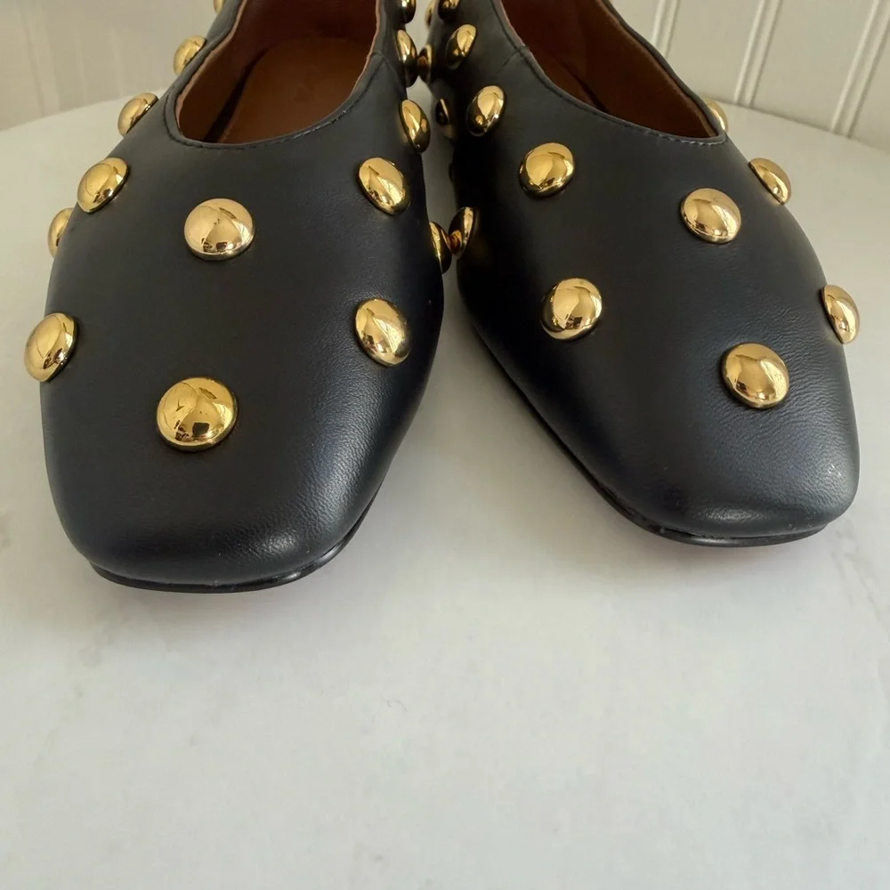 Madewell The Mylie Ballet Flat in Stud Embellished Leather NIB - Picture 7 of 10